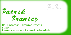 patrik kranicz business card